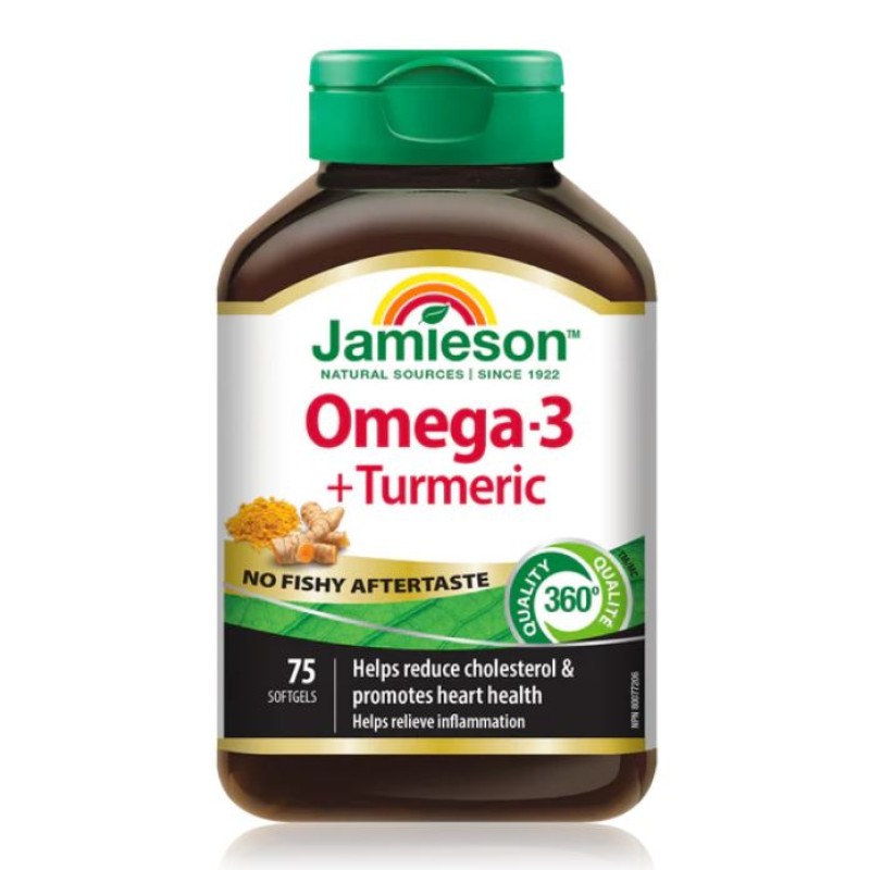 JAMIESON OMEGA 3+TURMERIC SOFTGELS 75`S